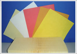 Corrugated filter paper and five plain filter papers