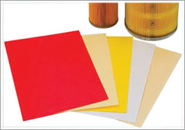 Plain air filter paper in red, yellow, white color