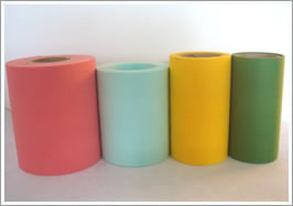  Four filter paper rolls in red, green, yellow and blue color
